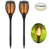96 led flickering torches lights solar outdoor powered led lands